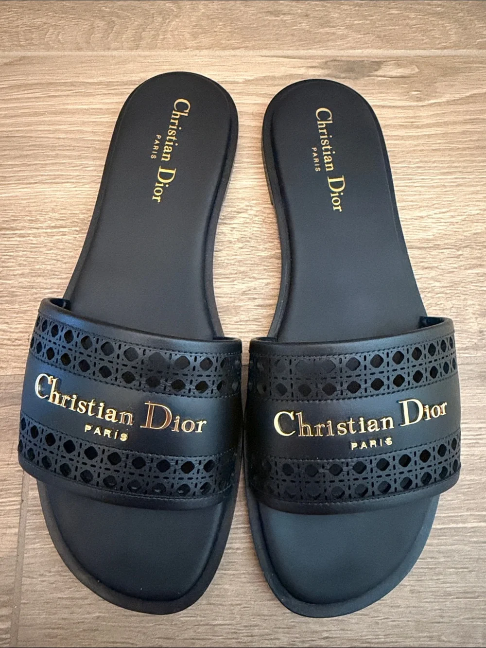 Dior D-Lane Slide Sandals leather EU39